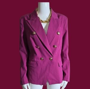Women's Double-Breasted Purple Blazer